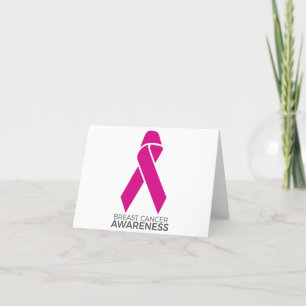 Ondersteuning voor borstkanker Roze lint Bedankkaart