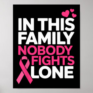 Ondersteuning voor borstkanker Roze lint Borstkank Poster