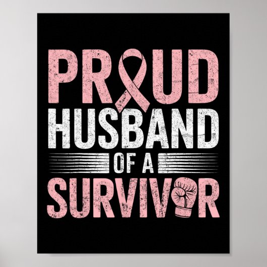 Ondersteuning voor borstkanker Roze lint Borstkank Poster (Voorkant)
