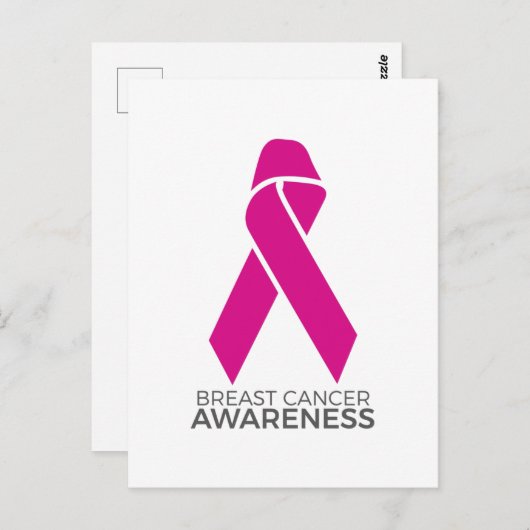 Ondersteuning voor borstkanker Roze lint Briefkaart (Voorkant / Achterkant)
