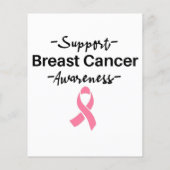 Ondersteuning voor borstkanker Roze lint Flyer (Achterkant)