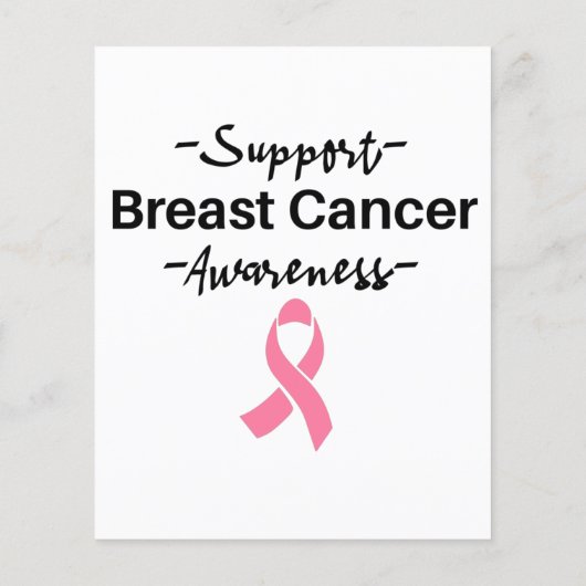 Ondersteuning voor borstkanker Roze lint Flyer (Achterkant)