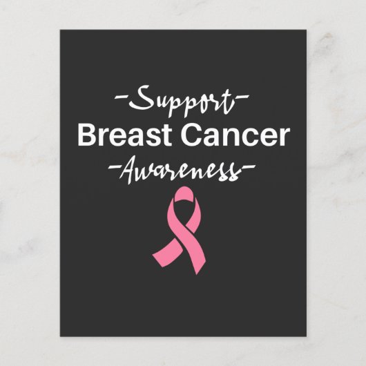 Ondersteuning voor borstkanker Roze lint Flyer (Voorkant)
