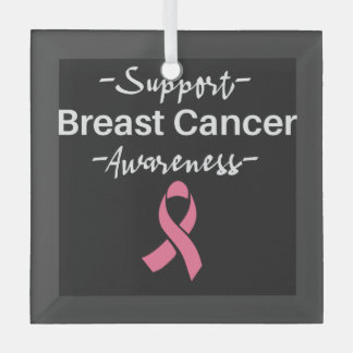 Ondersteuning voor borstkanker Roze lint Glas Ornament