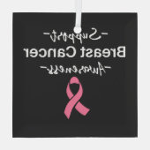 Ondersteuning voor borstkanker Roze lint Glas Ornament (Achterkant)
