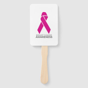 Ondersteuning voor borstkanker Roze lint Handwaaier