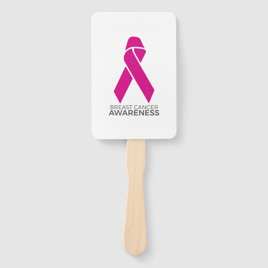 Ondersteuning voor borstkanker Roze lint Handwaaier (Voorkant)