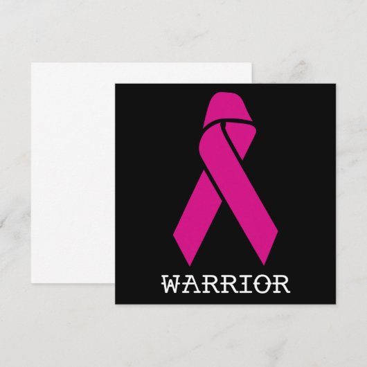 Ondersteuning voor borstkanker Roze lint Kaart (Voorkant / Achterkant)