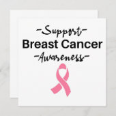 Ondersteuning voor borstkanker Roze lint Kaart (Voorkant / Achterkant)