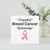 Ondersteuning voor borstkanker Roze lint Kaart (Staand voorkant)