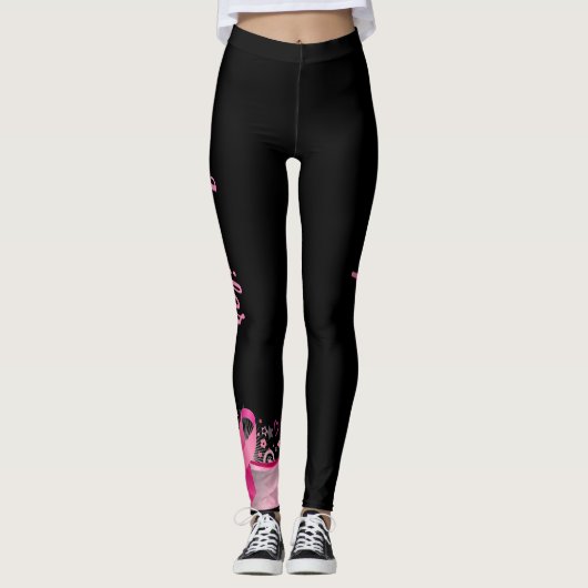 Ondersteuning voor borstkanker Roze lint Leggings  (Voorkant)