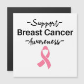 Ondersteuning voor borstkanker Roze lint Magnetische Uitnodiging (Voorkant / Achterkant)