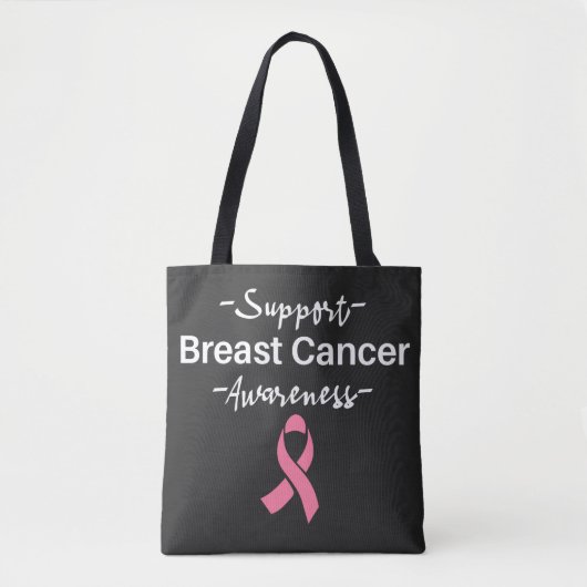 Ondersteuning voor borstkanker Roze lint Tote Bag (Voorkant)