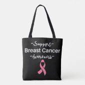 Ondersteuning voor borstkanker Roze lint Tote Bag (Achterkant)