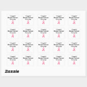 Ondersteuning voor borstkanker Roze lint Vierkante Sticker (Vel)