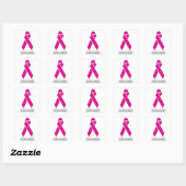 Ondersteuning voor borstkanker Roze lint Vierkante Sticker (Vel)