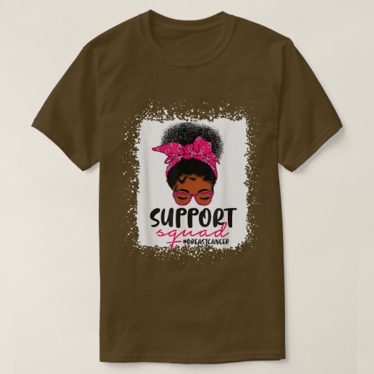 Ondersteuning voor borstkanker Squad Black Women T-shirt (Design voorkant)