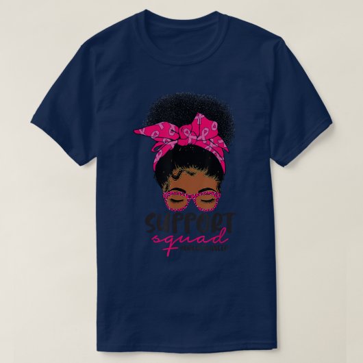 Ondersteuning voor borstkanker Squad Black Women T-shirt (Design voorkant)