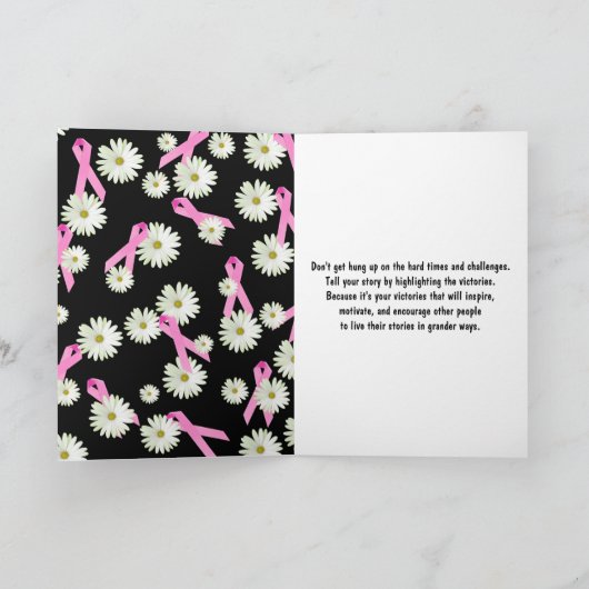 Ondersteuning voor borstkanker Survivor Pink Ribbo Kaart (Binnen)