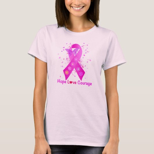 Ondersteuning voor borstkanker t-shirt (Voorkant)