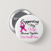 Ondersteuning voor borstkanker (vrouw) ronde button 5,7 cm (Voorkant /achterkant)