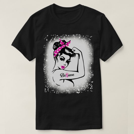 Ondersteuning voor borstkanker Warrior Awareness G T-shirt (Design voorkant)