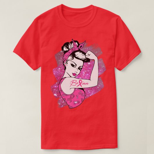 Ondersteuning voor borstkanker Warrior Awareness G T-shirt (Design voorkant)