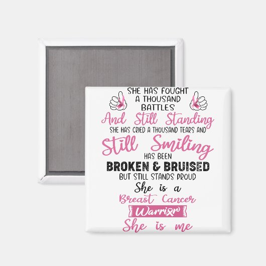 Ondersteuning voor borstkankercadeautjes magneet (Voorkant / Achterkant)