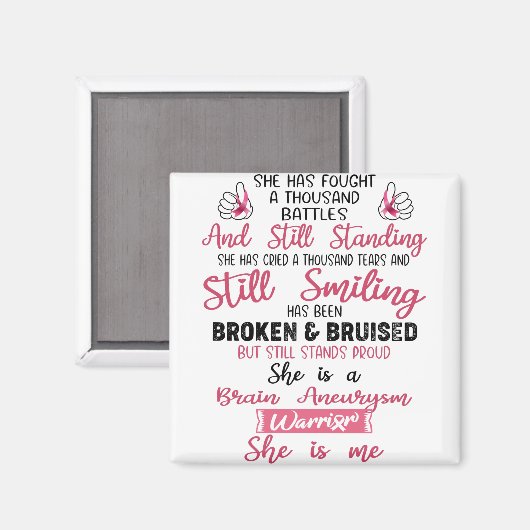 Ondersteuning voor brain Aneurysm Warrior Gifts Magneet (Voorkant / Achterkant)