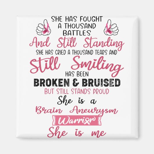 Ondersteuning voor brain Aneurysm Warrior Gifts Magneet (Voorkant)