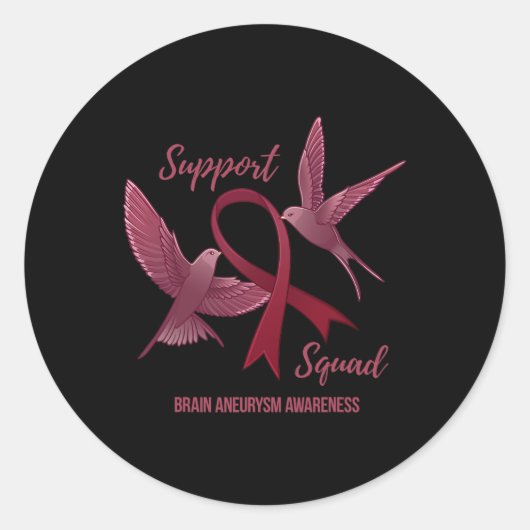 Ondersteuning voor brainaneurysmabewustwording ronde sticker (Voorkant)