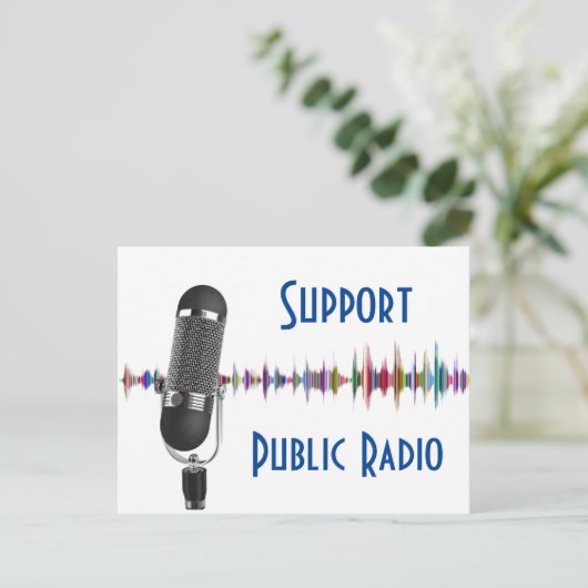 Ondersteuning voor Briefkaart openbare radio (Staand voorkant)