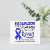 Ondersteuning voor Colon Cancer Awareness Briefkaart (Staand voorkant)