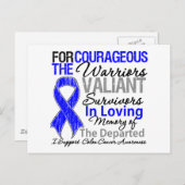 Ondersteuning voor Colon Cancer Awareness Briefkaart (Voorkant / Achterkant)