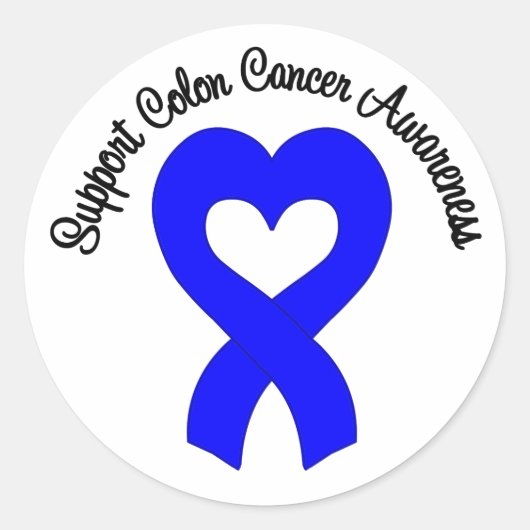 Ondersteuning voor Colon Cancer Awareness Ronde Sticker (Voorkant)