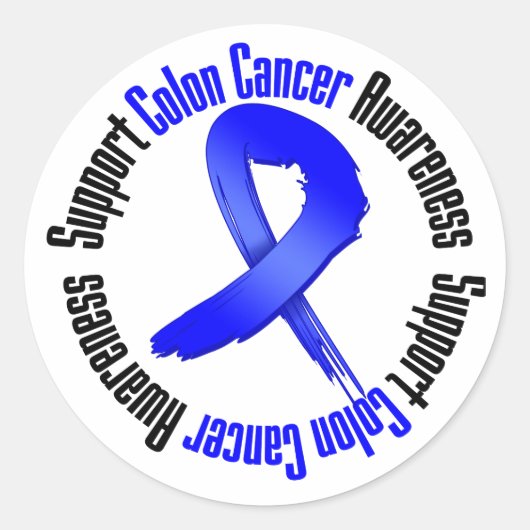 Ondersteuning voor Colon Cancer Awareness Ronde Sticker (Voorkant)