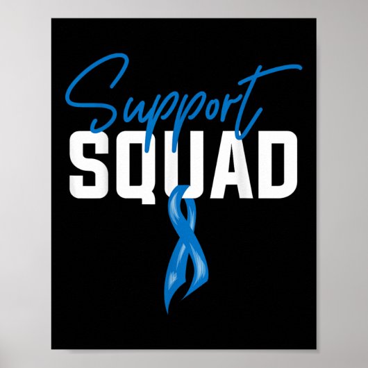 Ondersteuning voor Colon Cancer Squad Blue Ribbon Poster (Voorkant)