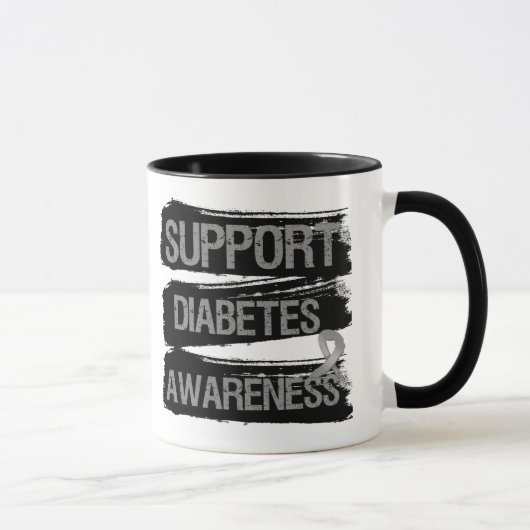 Ondersteuning voor Diabetes Awareness Grunge Mok (Rechts)