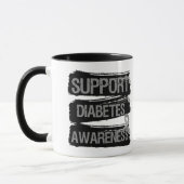 Ondersteuning voor Diabetes Awareness Grunge Mok (Links)