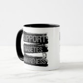 Ondersteuning voor Diabetes Awareness Grunge Mok (Voorkant links)