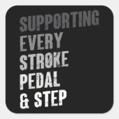 Ondersteuning voor elke slag pedaal & stap - Multi Vierkante Sticker (Voorkant)