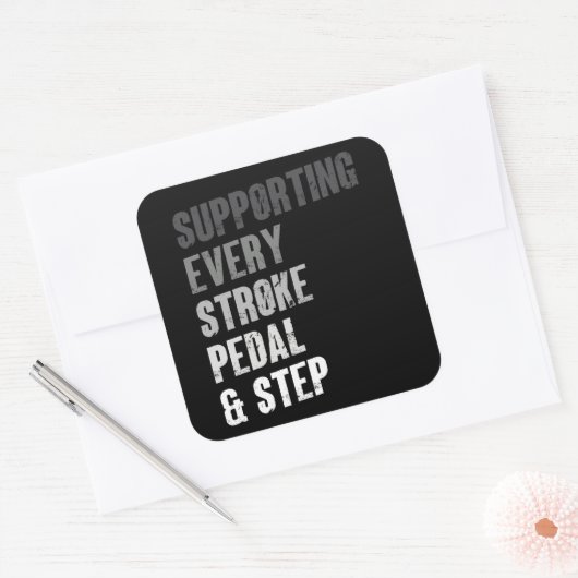 Ondersteuning voor elke slag pedaal & stap - Multi Vierkante Sticker (Envelop)
