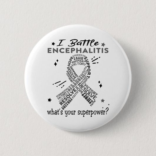 Ondersteuning voor Encephalitis Warrior Gifts Ronde Button 5,7 Cm (Voorkant)