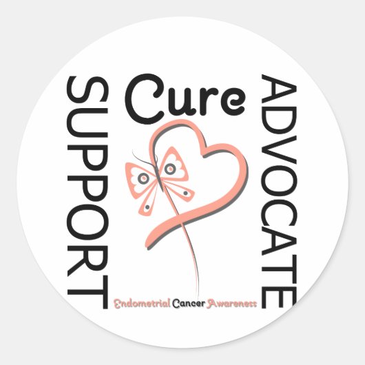 Ondersteuning voor endometriumkanker Advocate Cure Ronde Sticker (Voorkant)