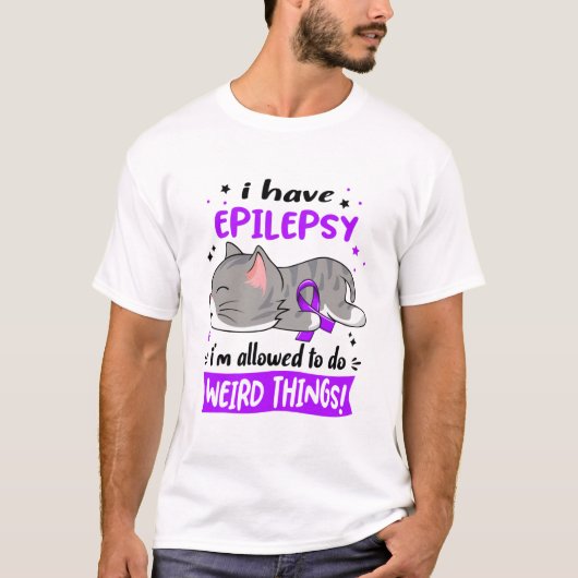 Ondersteuning voor Epilepsy Awareness Ribbon Gifte T-shirt (Voorkant)