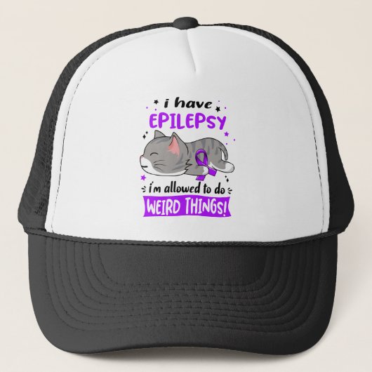 Ondersteuning voor Epilepsy Awareness Ribbon Gifte Trucker Pet (Voorkant)
