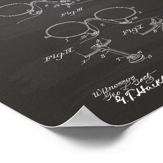 Ondersteuning voor Eyeglass 1904 Kunstbord voor pa Poster (Hoek)