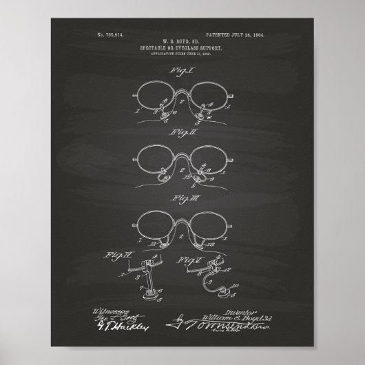 Ondersteuning voor Eyeglass 1904 Kunstbord voor pa Poster (Voorkant)