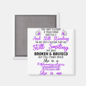 Ondersteuning voor Fibromyalgia Warrior Gifts Magneet (Voorkant / Achterkant)