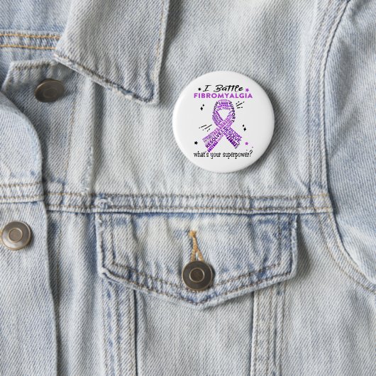 Ondersteuning voor Fibromyalgia Warrior Gifts Ronde Button 5,7 Cm (In situ)